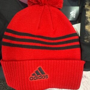 Adidas  Red and Black Beanie